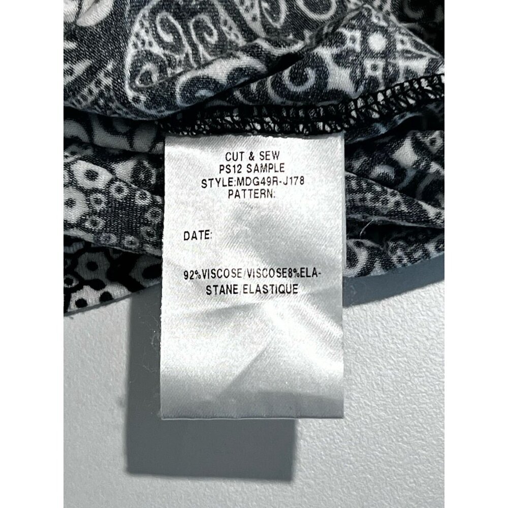 Lafayette 148 New York Faux Wrap Stretchy Black & White Abstract Dress Medium - Picture 7 of 8